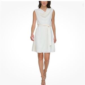 NWT DKNY dress size 2 stunning cream ivory fit &‎ flare dress PERFECT 🩷